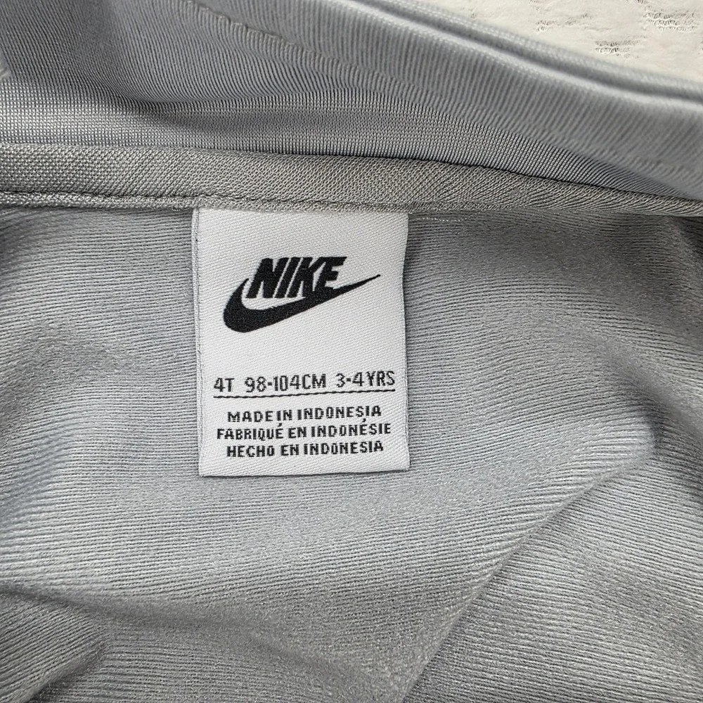 Nike Boys 4T Gray Neon Yellow Logo Tape Full Zip Track Jacket G796-G6U